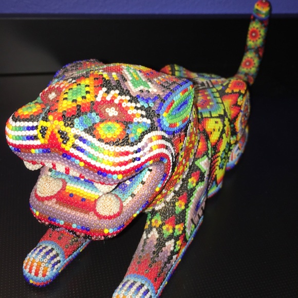 HUICHOL native art Jalisco Mexico signed sculpture - Picture 5 of 14